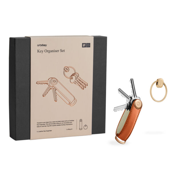 Breloc Orbitkey Leather Key+Ring V2 - cognac/tan preţ