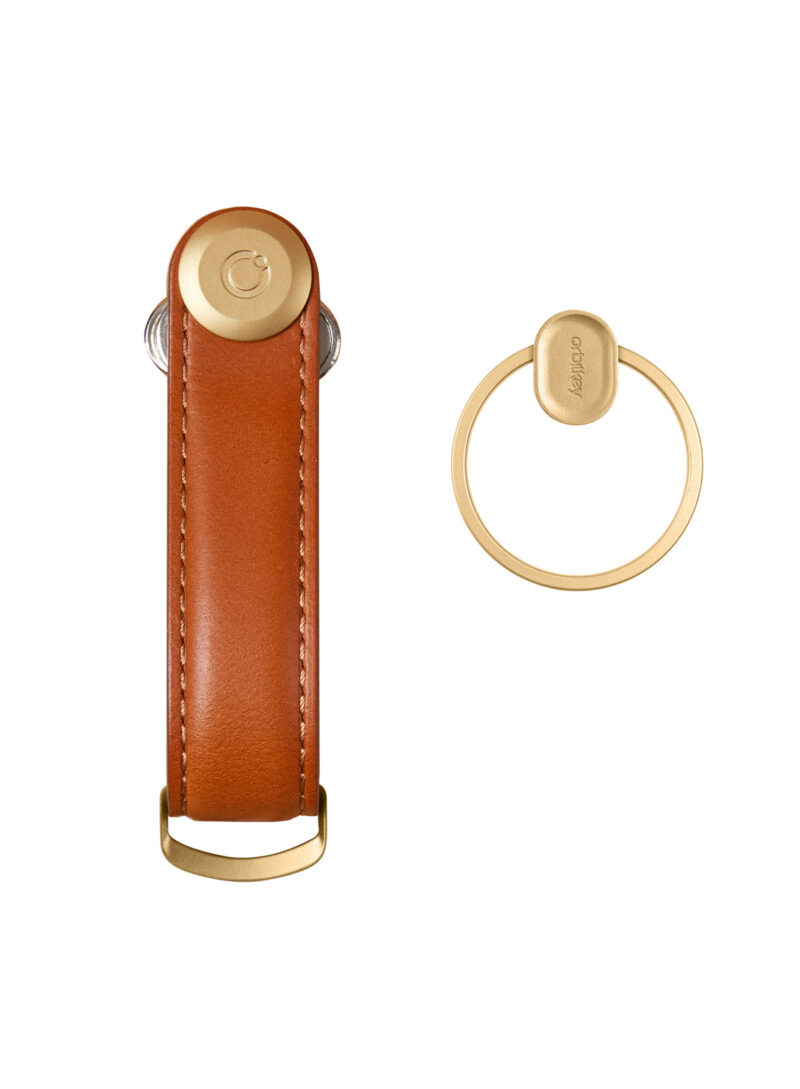 Cumpăra Breloc Orbitkey Leather Key+Ring V2 - cognac/tan