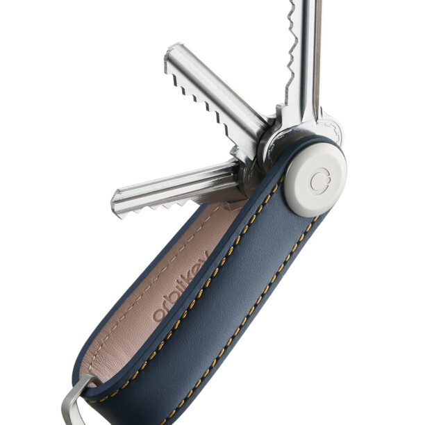 Breloc Orbitkey Leather - navy/tan