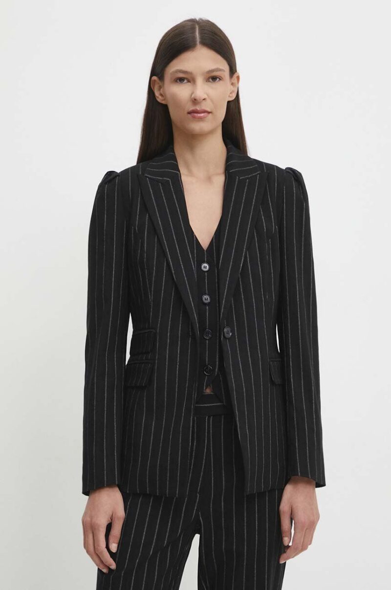 Bruuns Bazaar sacou DecumariaBBNora blazer culoarea negru