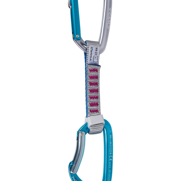 Buclă echipată escalada Camp Orbit Express KS 12 cm - grey/blue/fuchsia