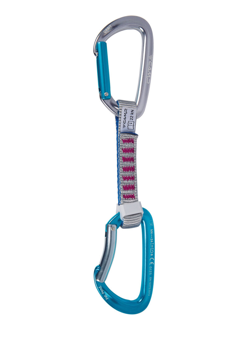 Buclă echipată escalada Camp Orbit Express KS 12 cm - grey/blue/fuchsia