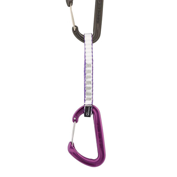 Buclă echipată escalada DMM Chimera Quickdraw 12 cm - purple