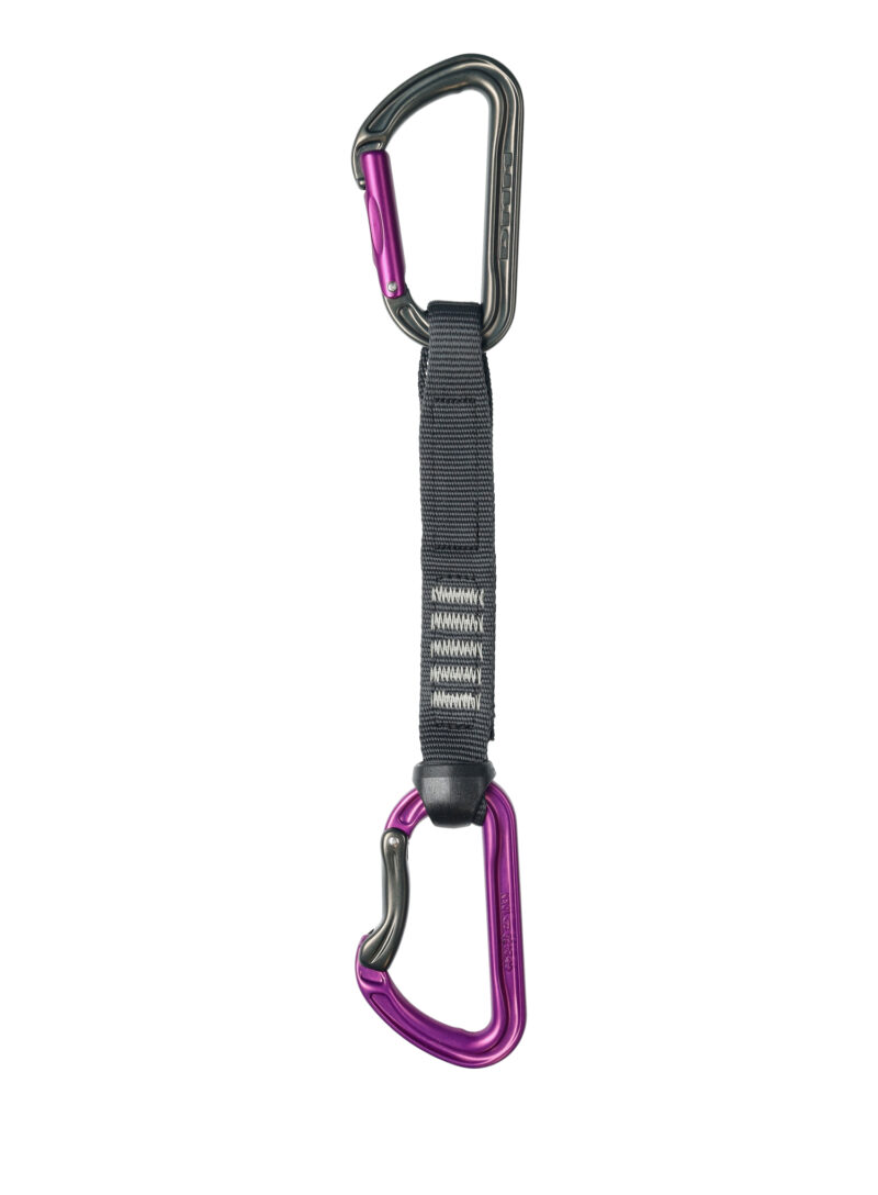 Buclă echipată escalada DMM Shadow Quickdraw - titanium/purple