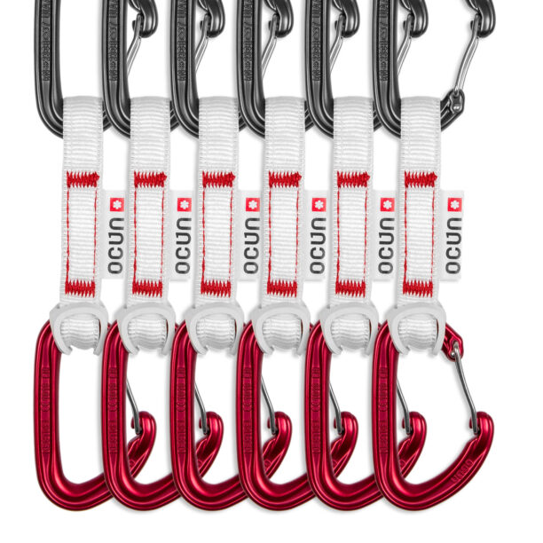 Bucle echipate Ocun Kestrel QD Bio-Dyn-Ring 15 mm 10 cm 6-pack - red