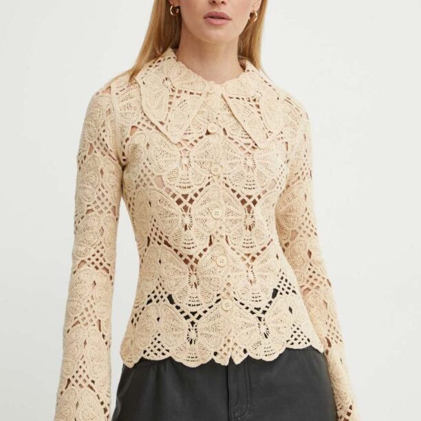 By Malene Birger cardigan din bumbac GWENEVERE. culoarea bej