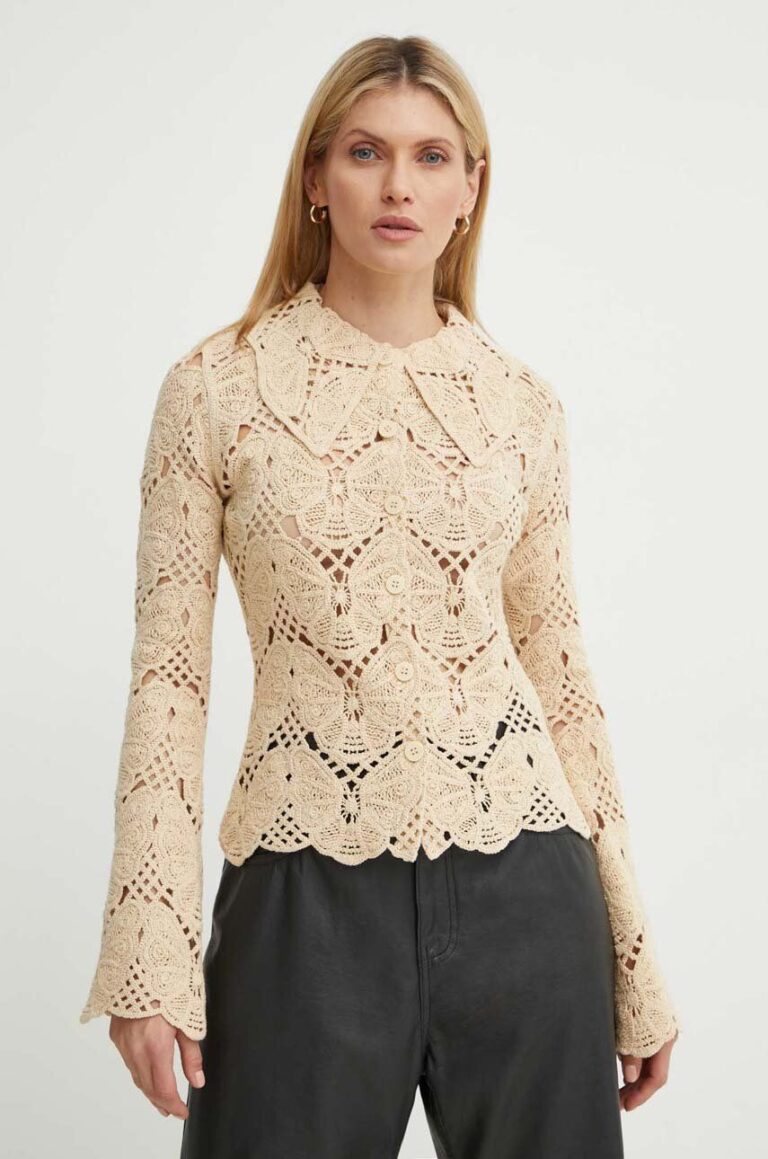 By Malene Birger cardigan din bumbac GWENEVERE. culoarea bej