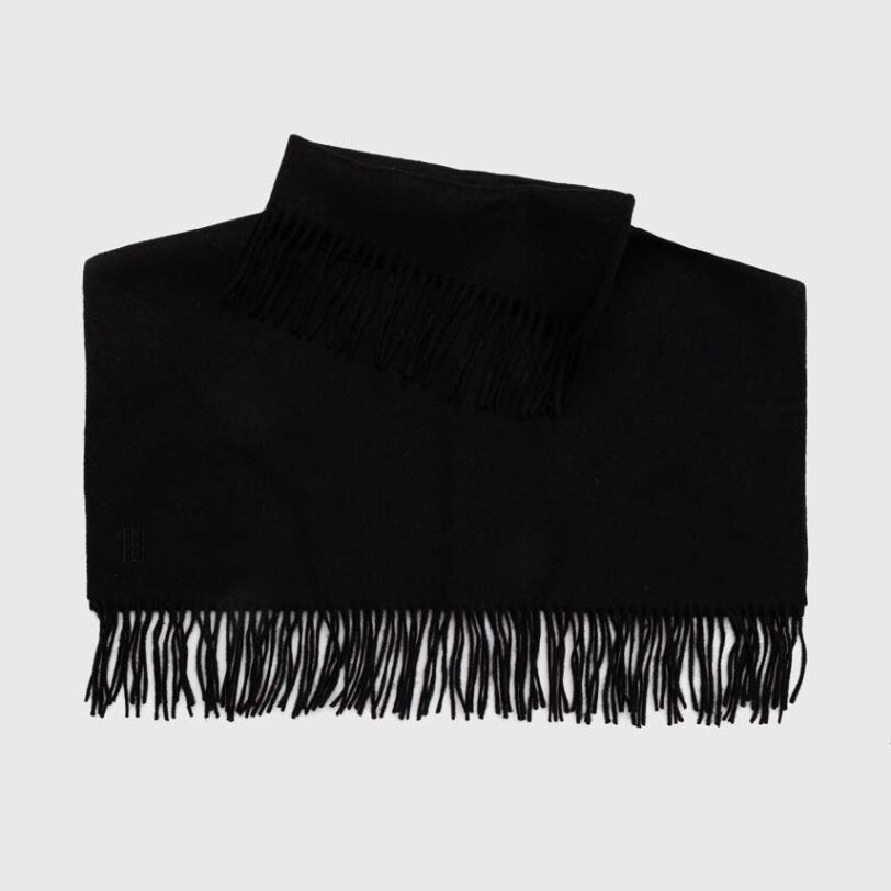 By Malene Birger fular de lana culoarea negru