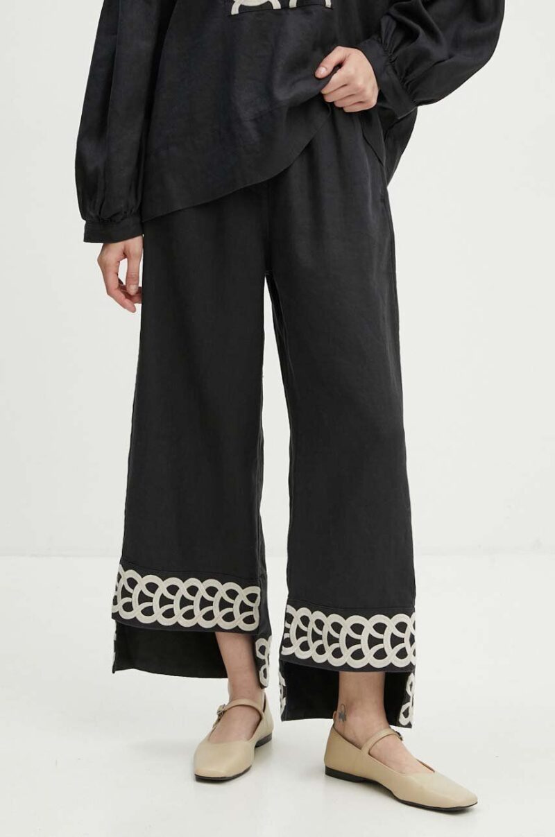 By Malene Birger pantaloni din in MIRABELLOS culoarea negru