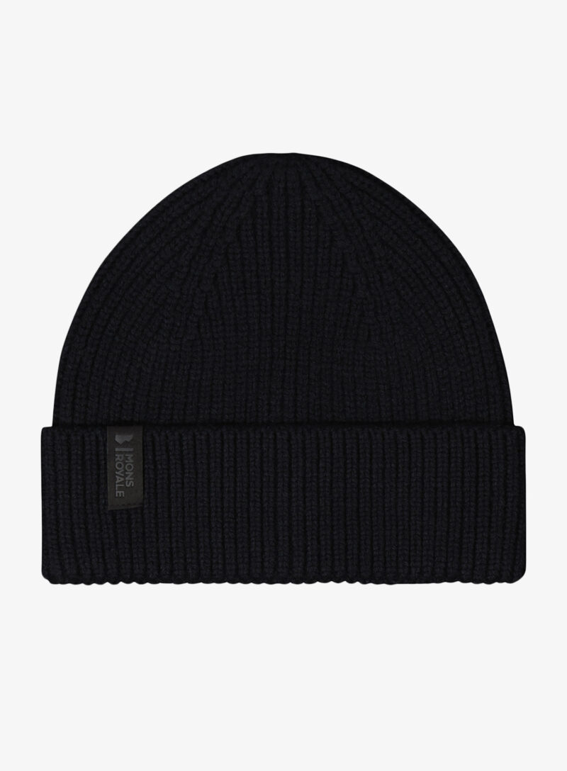 Căciulă de iarna Mons Royale Fjord 100% Merino Beanie - black