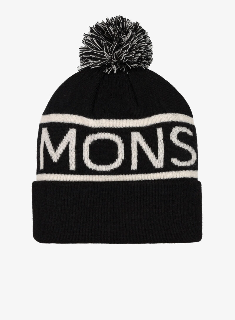 Căciulă de iarna Mons Royale McCloud Pom Pom Merino Beanie - black/white