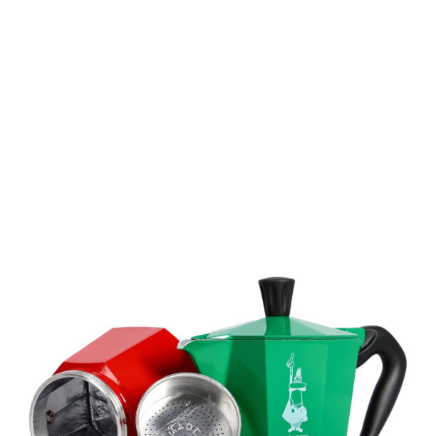 Cafetiera de voiaj Bialetti Moka Express Italia 3TZ - red/grn preţ