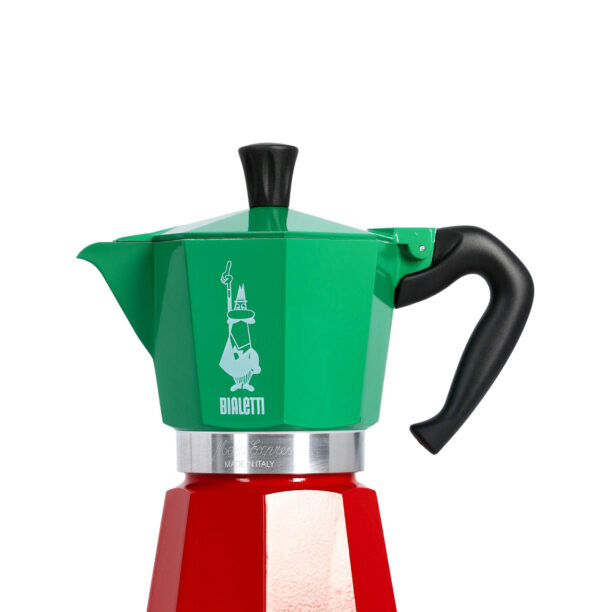 Cafetiera de voiaj Bialetti Moka Express Italia 3TZ - red/grn