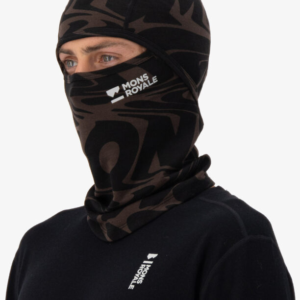 Cagula Mons Royale Santa Rosa Merino Flex 200 Balaclava - signal lost cedar preţ