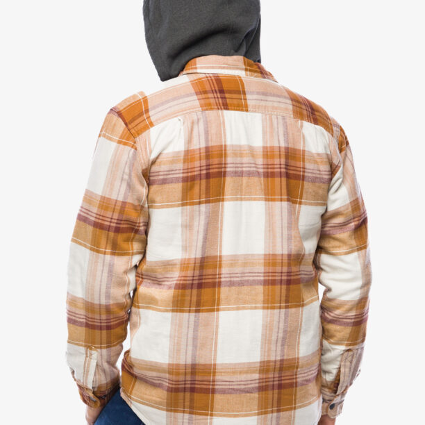 Original Camasa Carhartt Flannel Sherpa-Lined Hooded Shirt Jac - carhartt brown