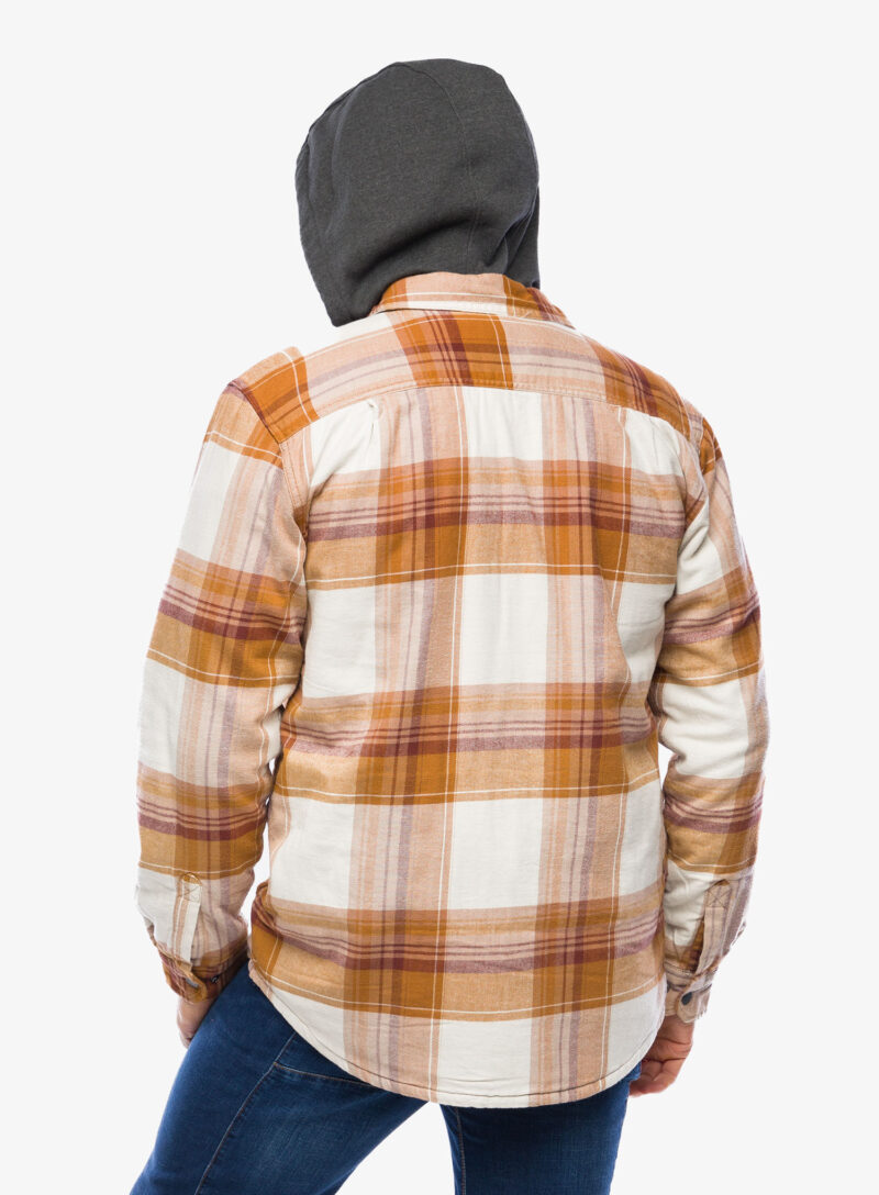 Original Camasa Carhartt Flannel Sherpa-Lined Hooded Shirt Jac - carhartt brown