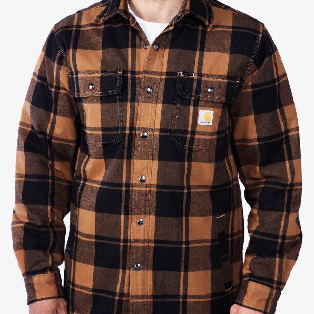 Cămaşă Carhartt Flannel Sherpa-Lined Shirt Jac - carhartt brown