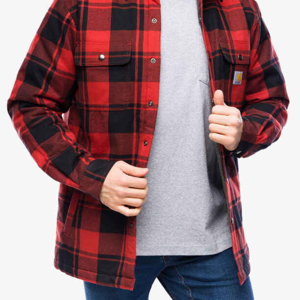 Cumpăra Camasa Carhartt Flannel Sherpa-Lined Shirt Jac - red ochre