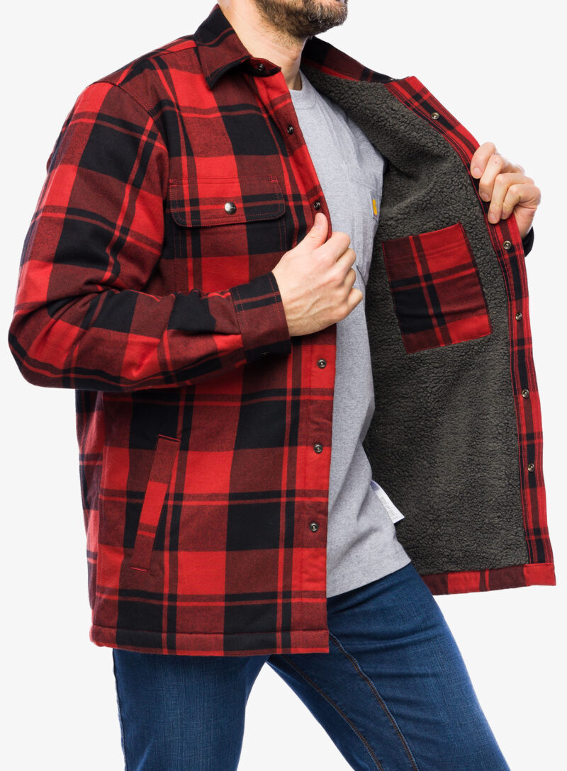 Original Camasa Carhartt Flannel Sherpa-Lined Shirt Jac - red ochre