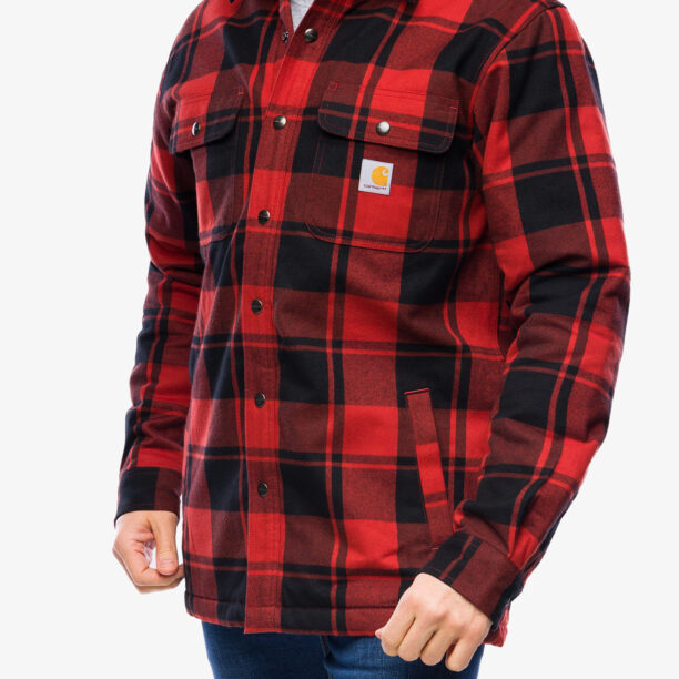 Camasa Carhartt Flannel Sherpa-Lined Shirt Jac - red ochre