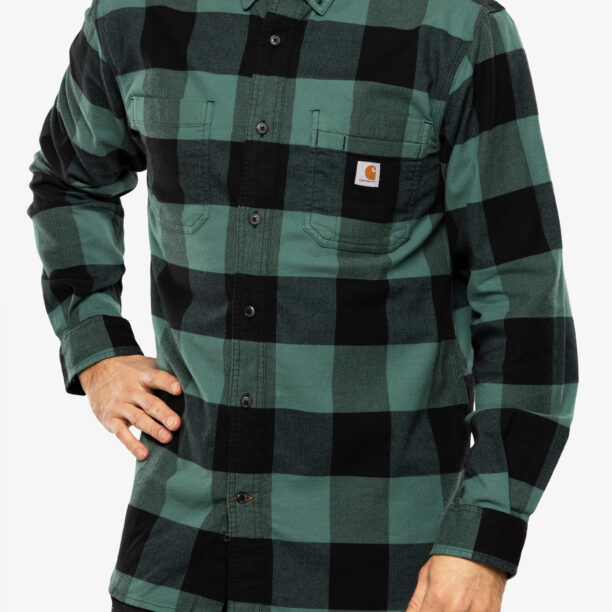 Preţ Cămaşă Carhartt Midweight Flannel L/S Plaid Shirt - slate green