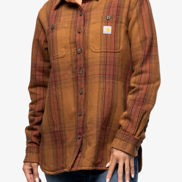 Original Camasa Carhartt Twill L/S Plaid Shirt - carhartt brown