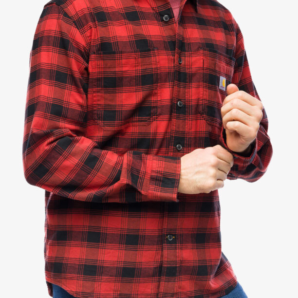 Camasa Cartartt Flannel L/S Plaid Shirt - red ochre