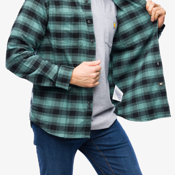 Original Camasa Cartartt Flannel L/S Plaid Shirt - sea pine