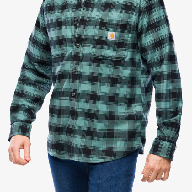 Camasa Cartartt Flannel L/S Plaid Shirt - sea pine