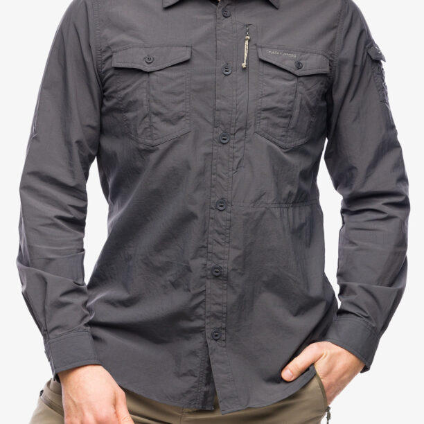 Camasa Craghoppers NosiLife Adventure LS Shirt III - black pepper