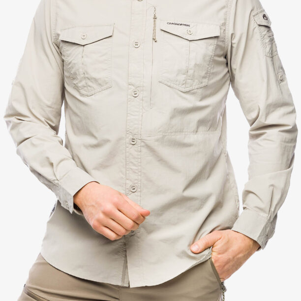 Camasa Craghoppers NosiLife Adventure LS Shirt III - parchment