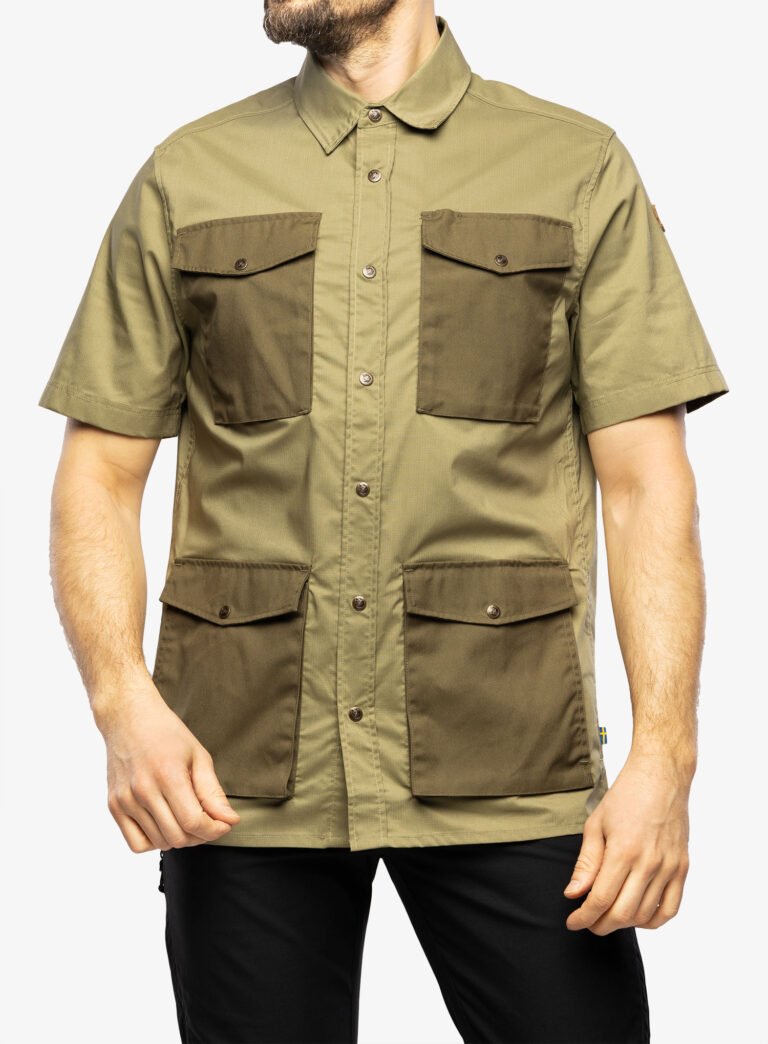 Camasa Fjallraven Raven Shirt S/S - green/laurel green