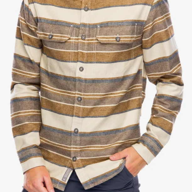 Camasa Royal Robbins Clouds Rest Hemp LS - bistre pacific crest stripe