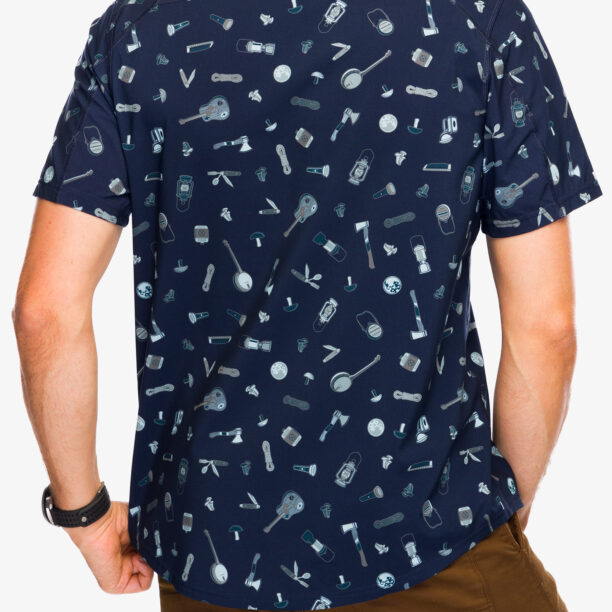 Camasa Smartwool Printed Short Sleeve Button Down - deep navy preţ