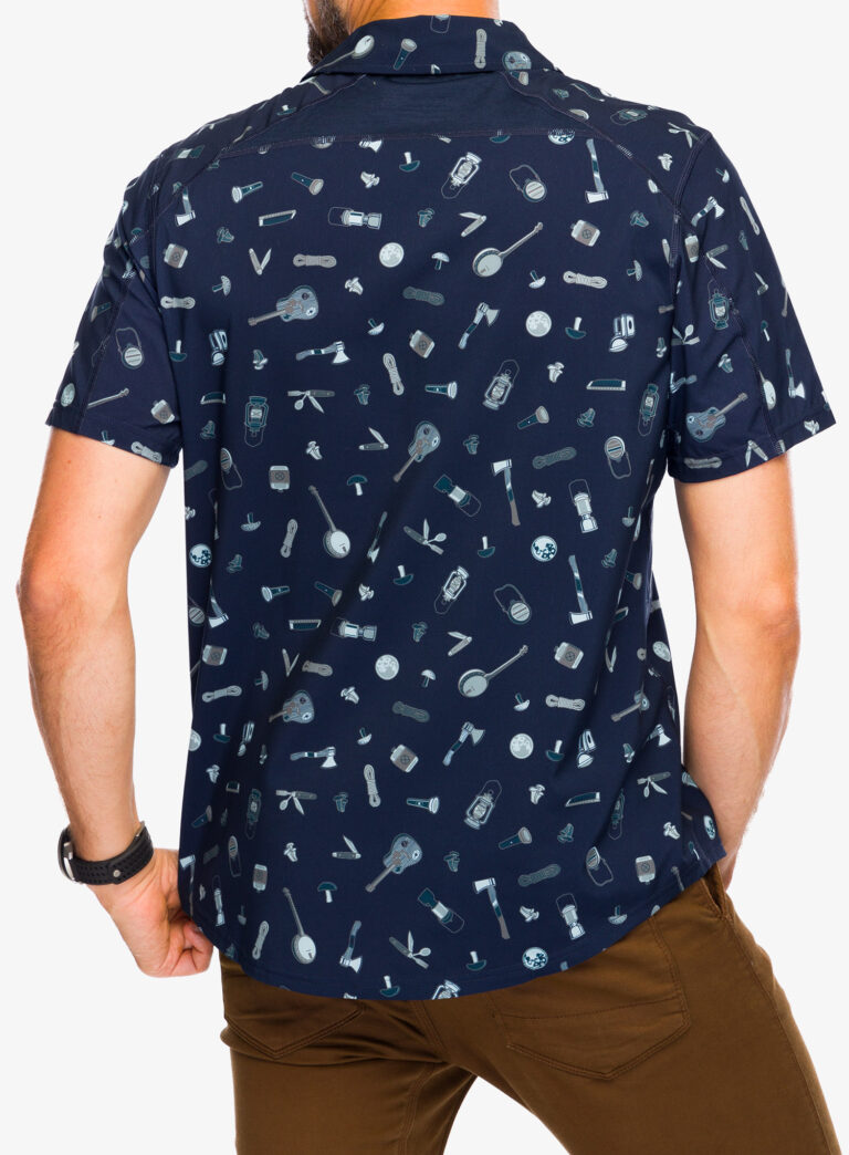 Camasa Smartwool Printed Short Sleeve Button Down - deep navy preţ