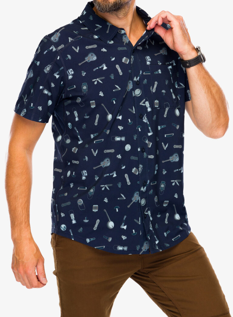 Cumpăra Camasa Smartwool Printed Short Sleeve Button Down - deep navy