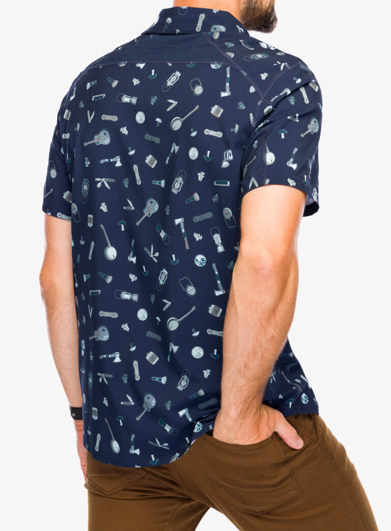 Preţ Camasa Smartwool Printed Short Sleeve Button Down - deep navy