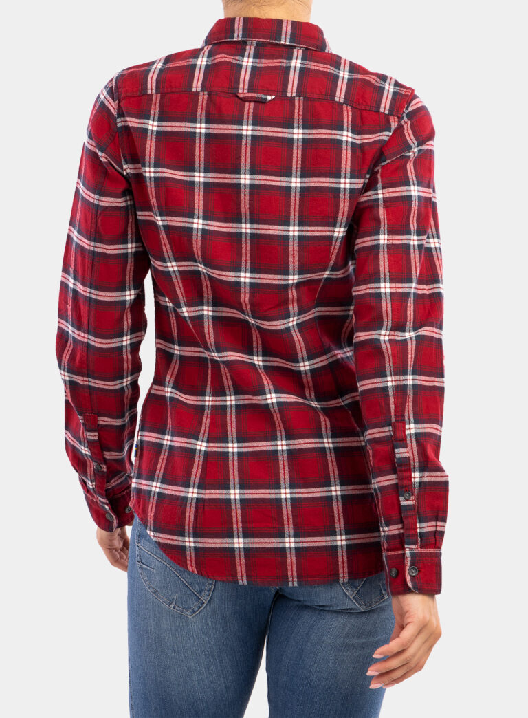 Original Camasa femei Fjallraven Ovik Flannel Shirt - deep red