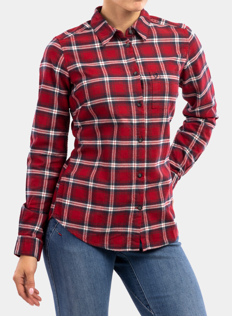 Camasa femei Fjallraven Ovik Flannel Shirt - deep red