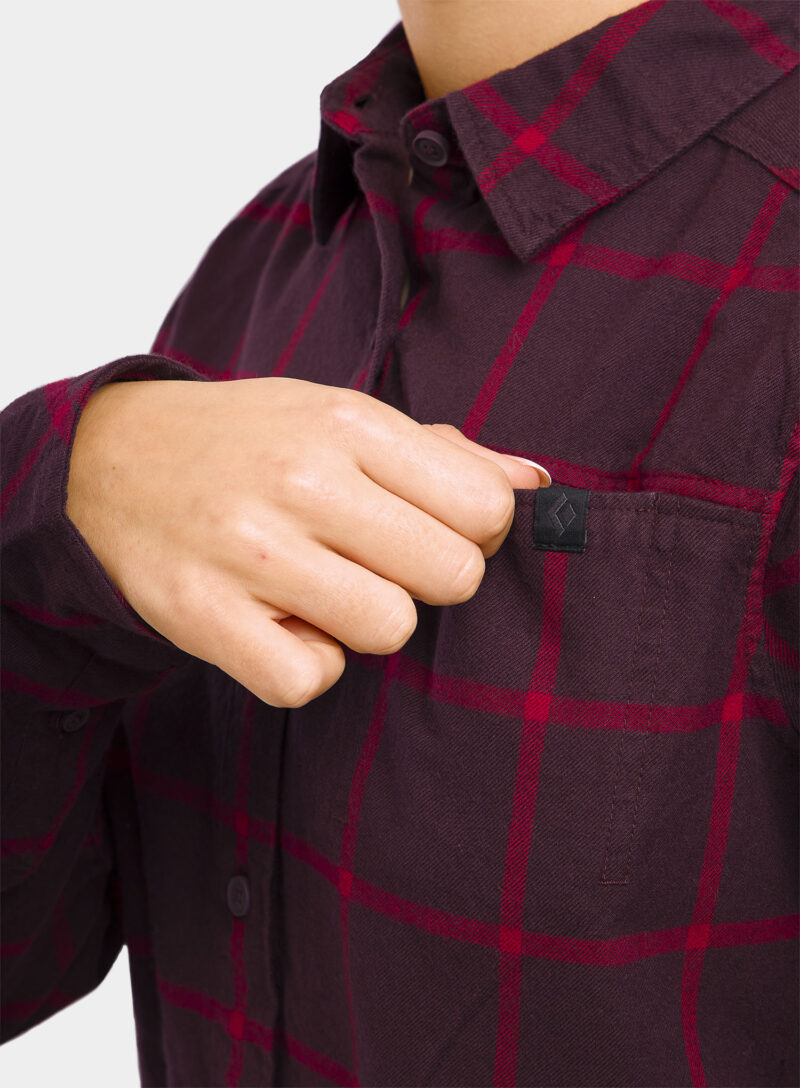 Original Camasa sport femei Black Diamond Serenity LS Flannel Shirt - bordeaux/vermillion plaid