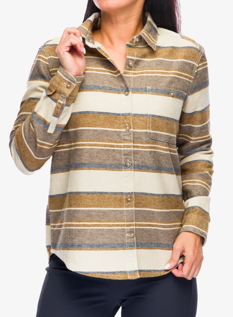 Camasa sport femei Royal Robbins Clouds Rest Hemp LS - bistre pacific crest stripe