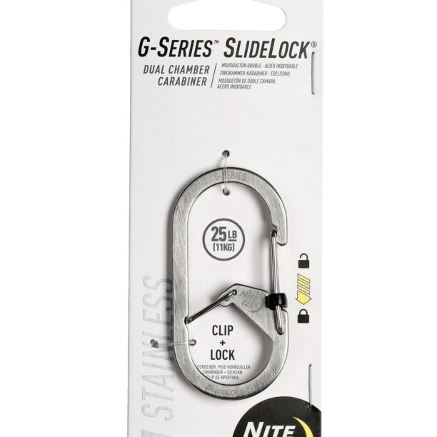 Carabină Nite Ize G-Series SlideLock Dual Chamber Carabiner 3 - stainless steel preţ