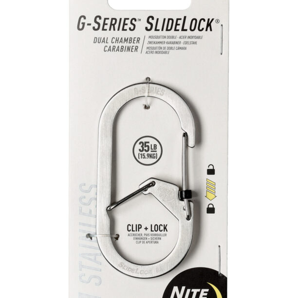 Carabină Nite Ize G-Series SlideLock Dual Chamber Carabiner 4 - stainless steel preţ