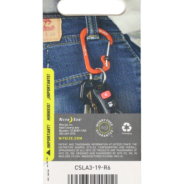 Original Carabina Nite Ize SlideLock Carabiner Aluminum 3 - orange