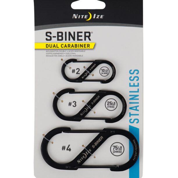 Carabina chei Nite Ize S-Biner 3-Pack - black