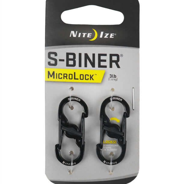 Carabina chei Nite Ize S-Biner MicroLock 2Pack - black