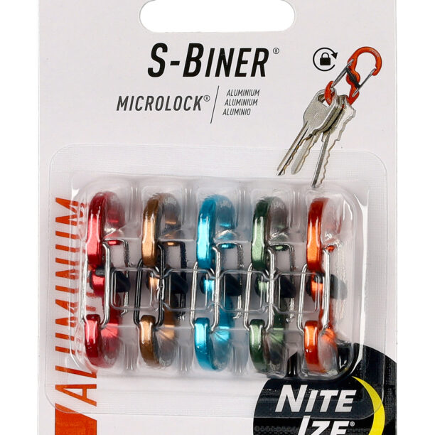 Carabina chei Nite Ize S-Biner MicroLock Aluminum - 5 Pack - assorted