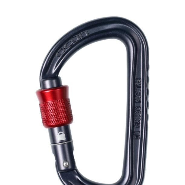 Carabiniera escalada Ocun Falcon Screw - anthracite/red