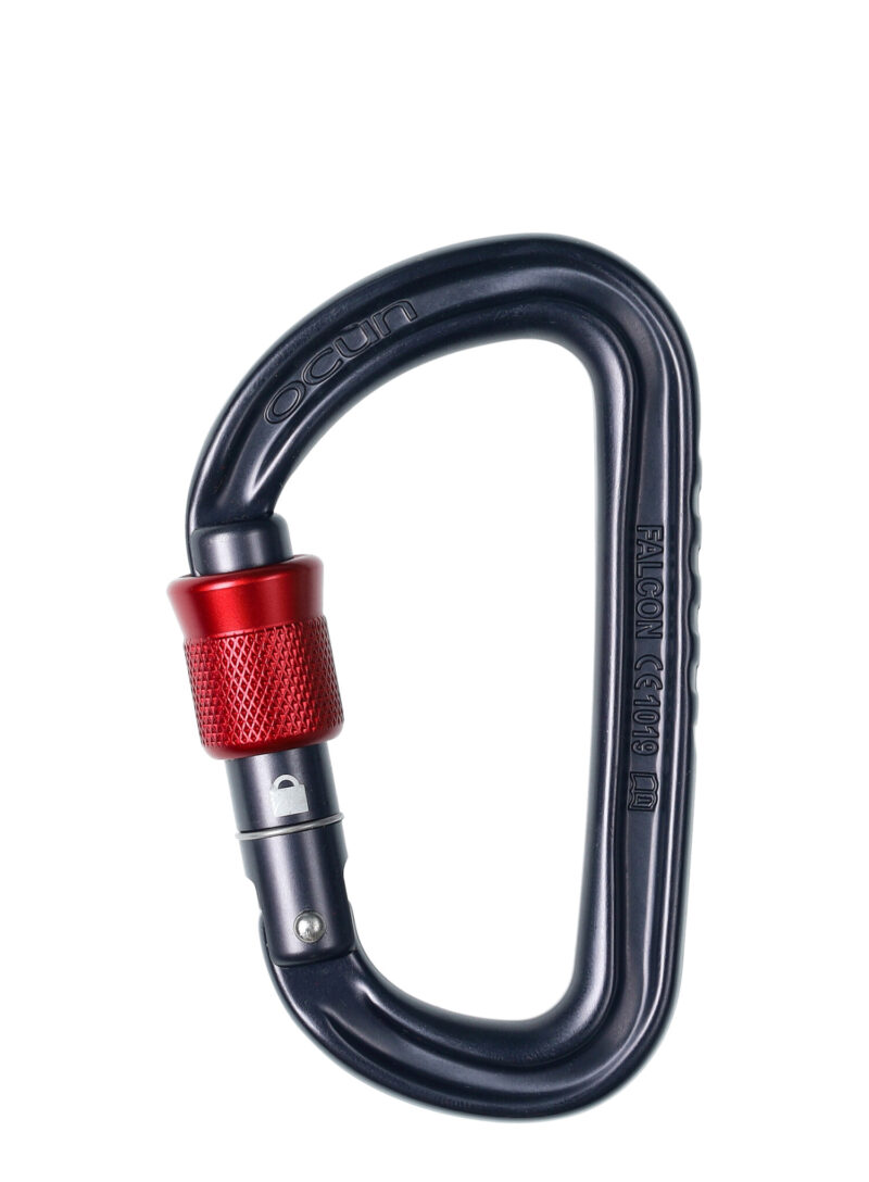 Carabiniera escalada Ocun Falcon Screw - anthracite/red