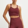 Casall sutien yoga Seamless Rib culoarea bordo